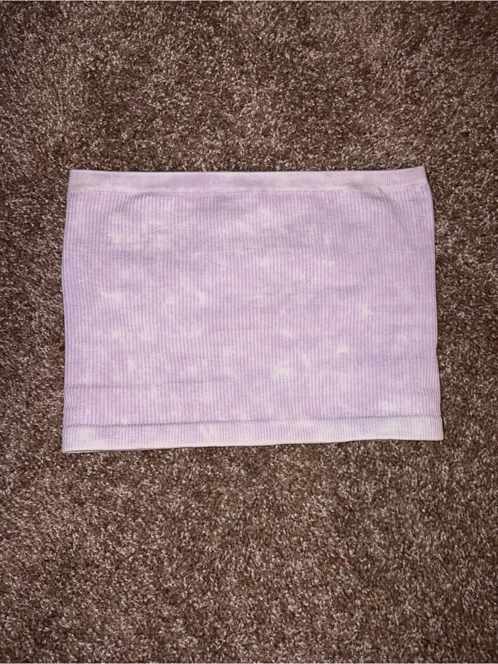 Aeropostale Seriously Soft Seamless Lavender Tie-Dye Ribbed Tube Top